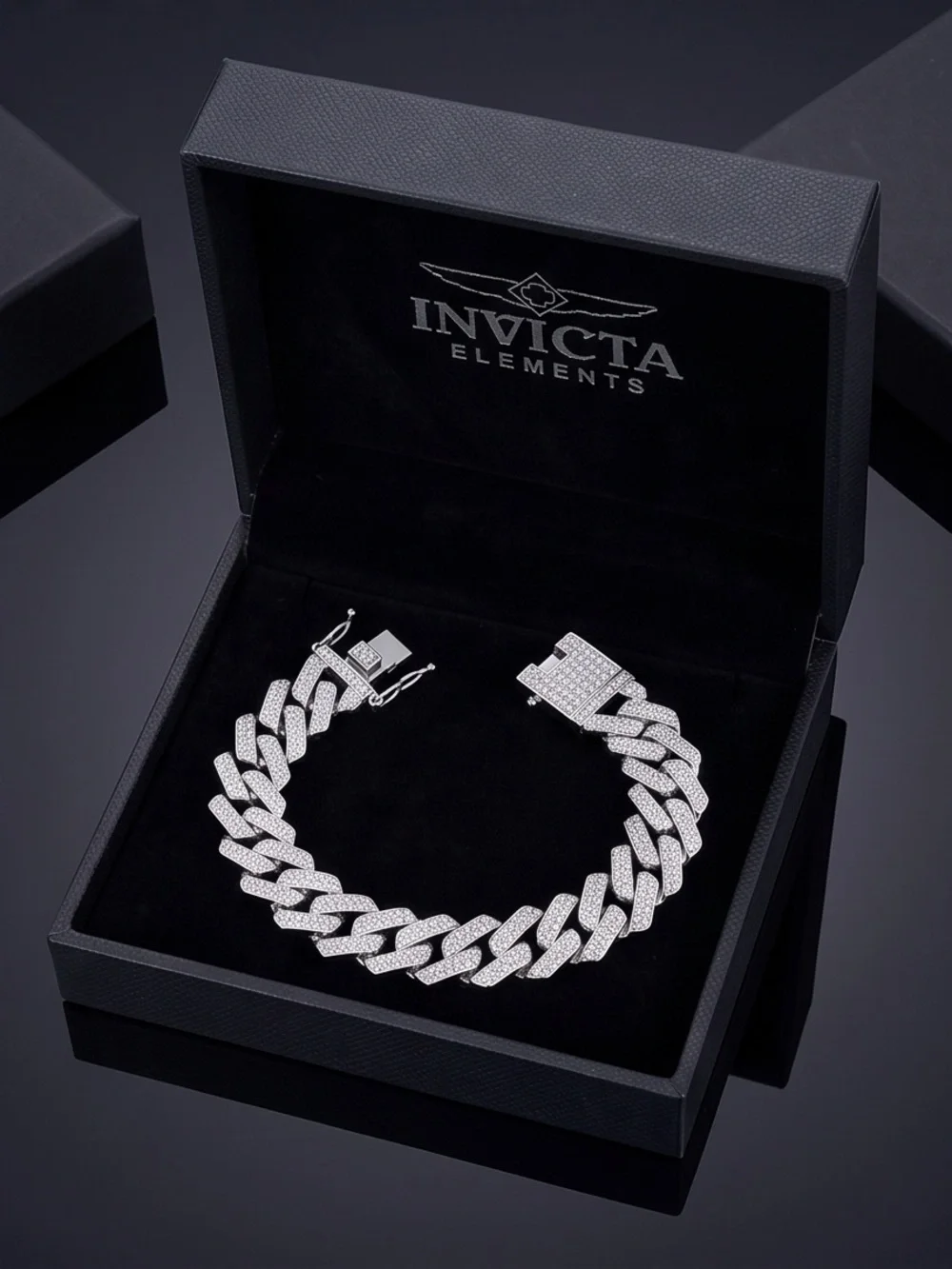 Men's Invicta Elements Cuban link Bracelet withCZ Pav’e